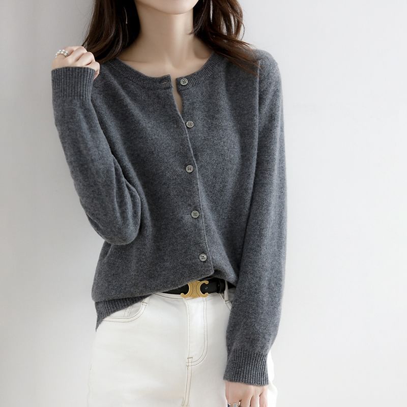 Weelop - Effen Cardigan met Ronde Hals