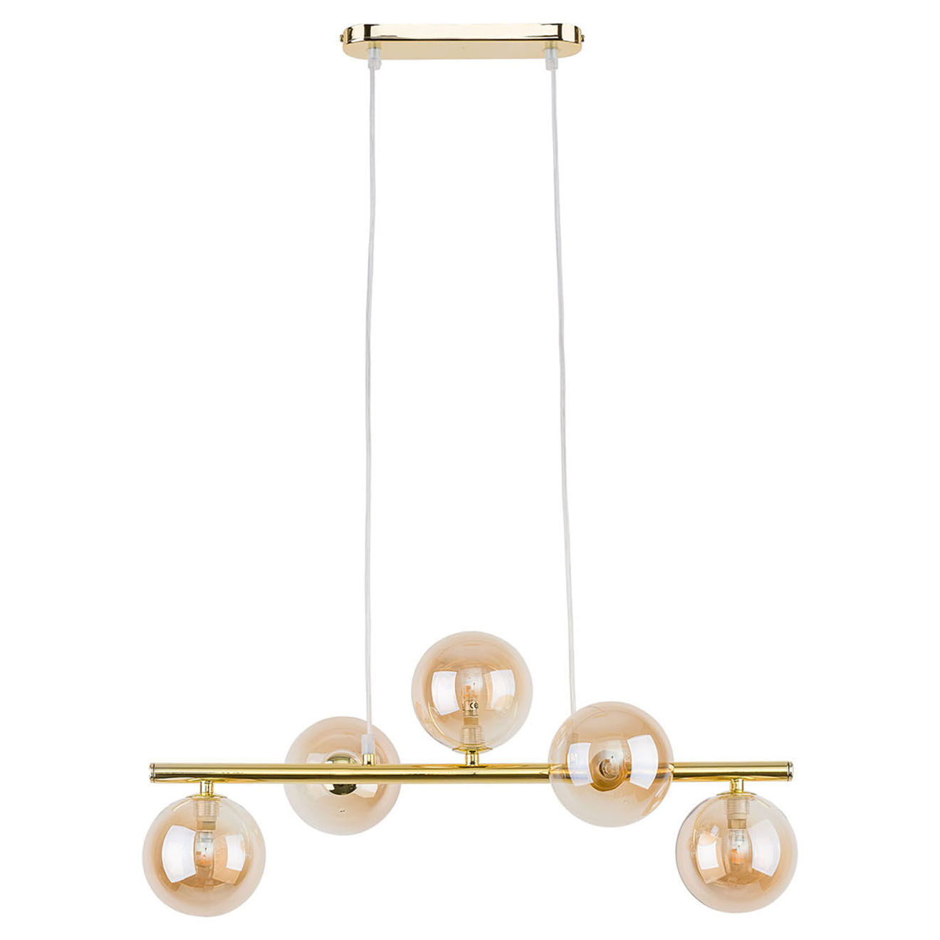 Micadoni Suspension Alioth doré/ambre - 27x63x115 cm
