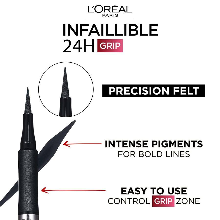 L'Oréal Paris Infaillible Grip 24H Precision Felt Eyeliner 01 Black 1pcs