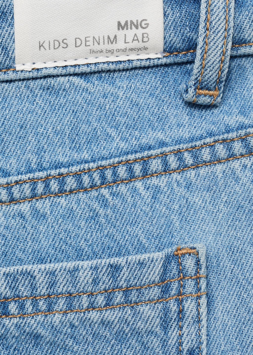 Mango Kids straight leg jeans light blue denim