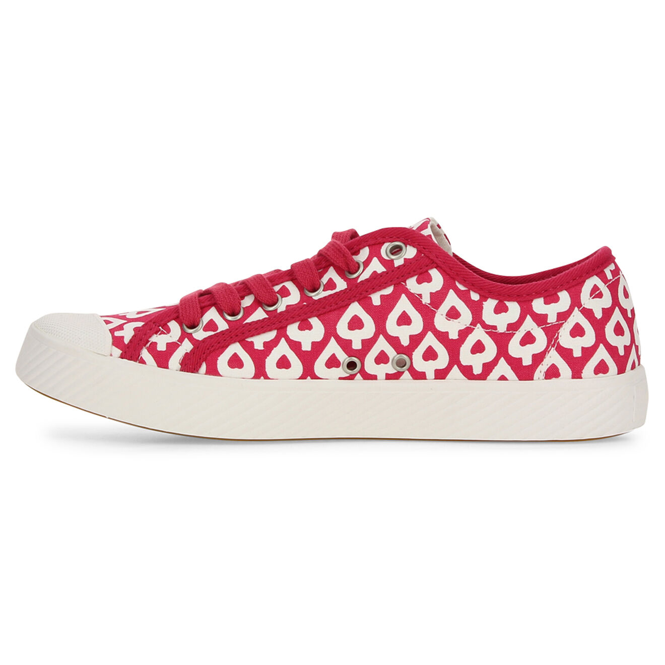 Palladium Baskets basses en Toile Phoenix rouge/blanc