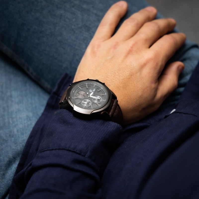 Montre Homme CHTIME bracelet Silicone Marron