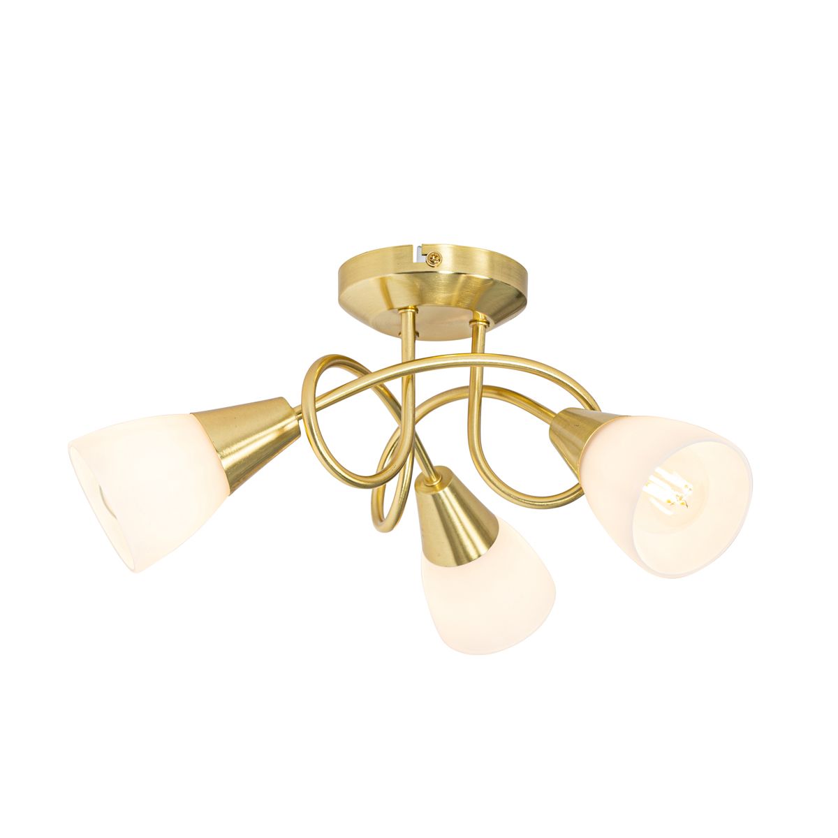 Klassieke plafondlamp goud met opaal glas 3-lichts - Inez