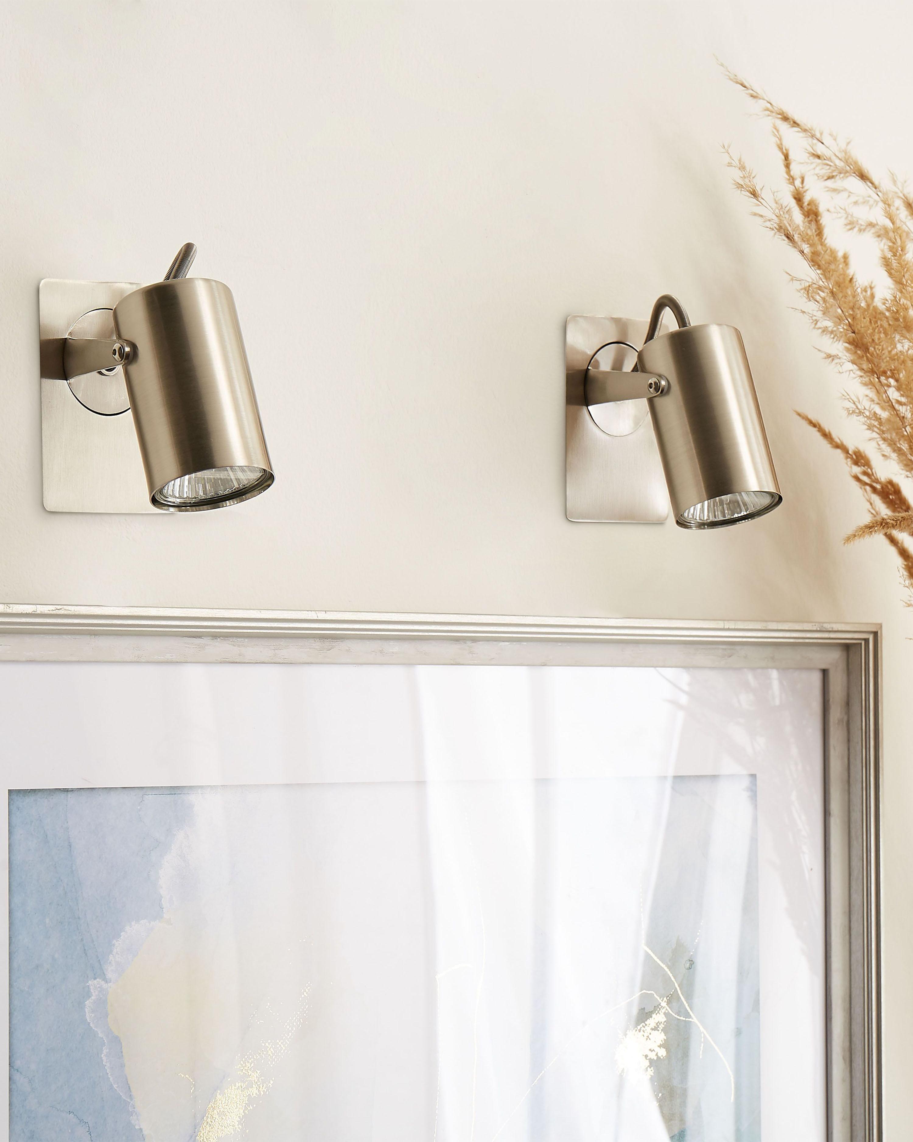 Set van 2 spotlampen KLIP verstelbaar Metaal Zilver