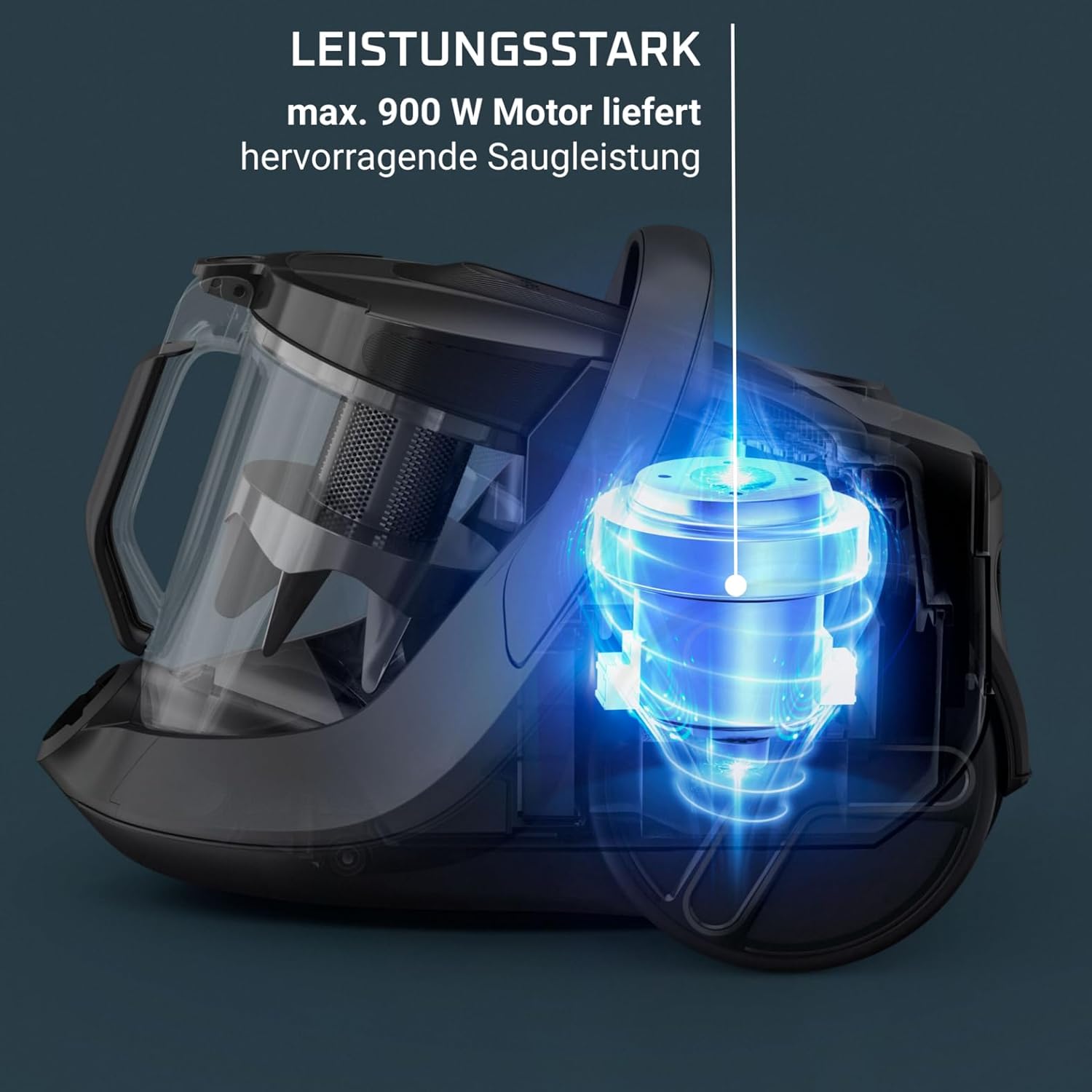 Rowenta Green Force Cyclonic Max Bodenstaubsauger ohne Beutel, 900 Watt Motor, 73 Dezibel, 2,5 Liter Fassungsvermögen, 9 m Reinigungsradius, Öko-Design, Schwarz-Grün, RO7B12