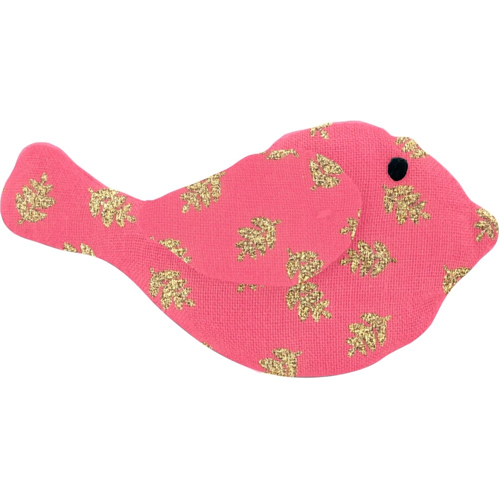 Barrette Mésange Feuillage Or Rose