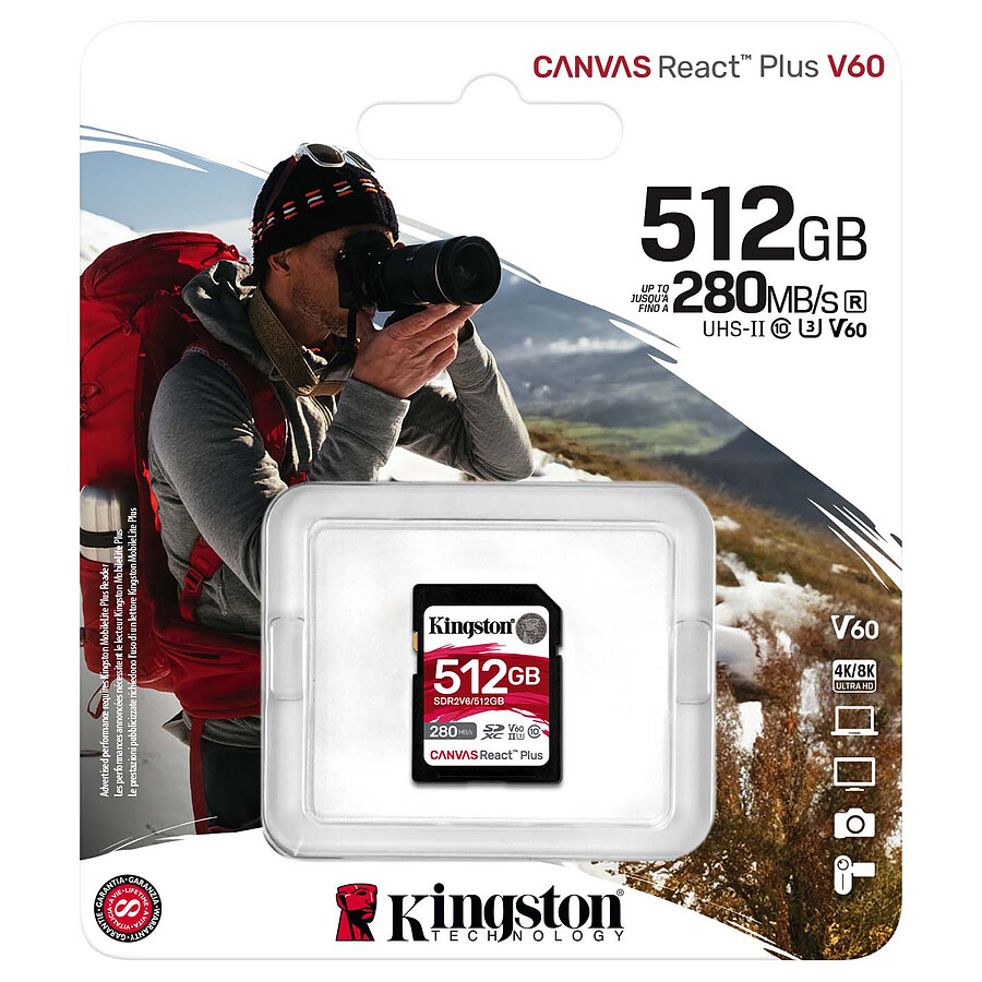 Kingston SD Canvas React Plus V60 SDR2V6 - 512GB