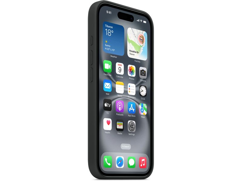 Apple Silicone Case mit MagSafe iPhone 16 Schwarz Silikon-Backcover mit «MagSafe» für das  Apple iPhone 16