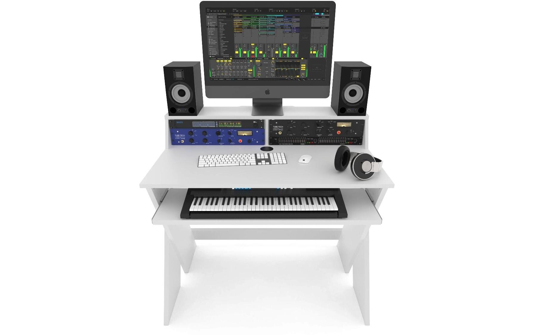 Studiotisch Sound Desk Compact Weiss<br>Kompakte Studio-Workstation im smarten Design für vielerlei Anwendungen