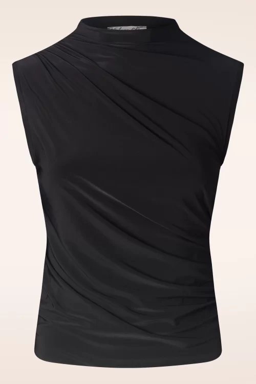 Vintage Chic for Topvintage Vive mouwloze slinky top in zwart