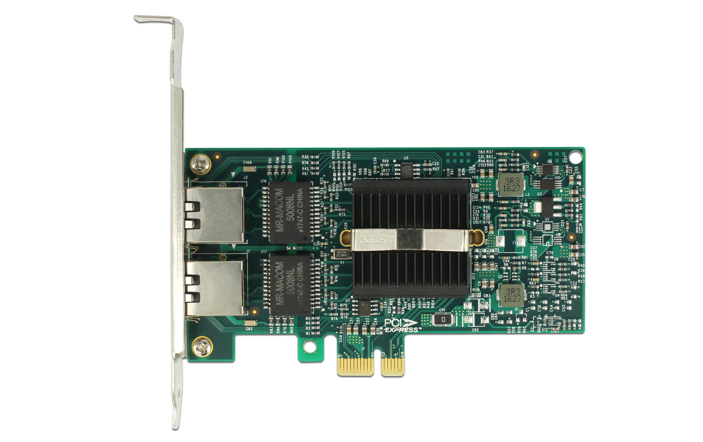 Netzwerkkarte 2x1Gbps, PCI-Express x1 Intel 82576 ChipsetDelock PCI Express Karte zu 2 x Gigabit LAN