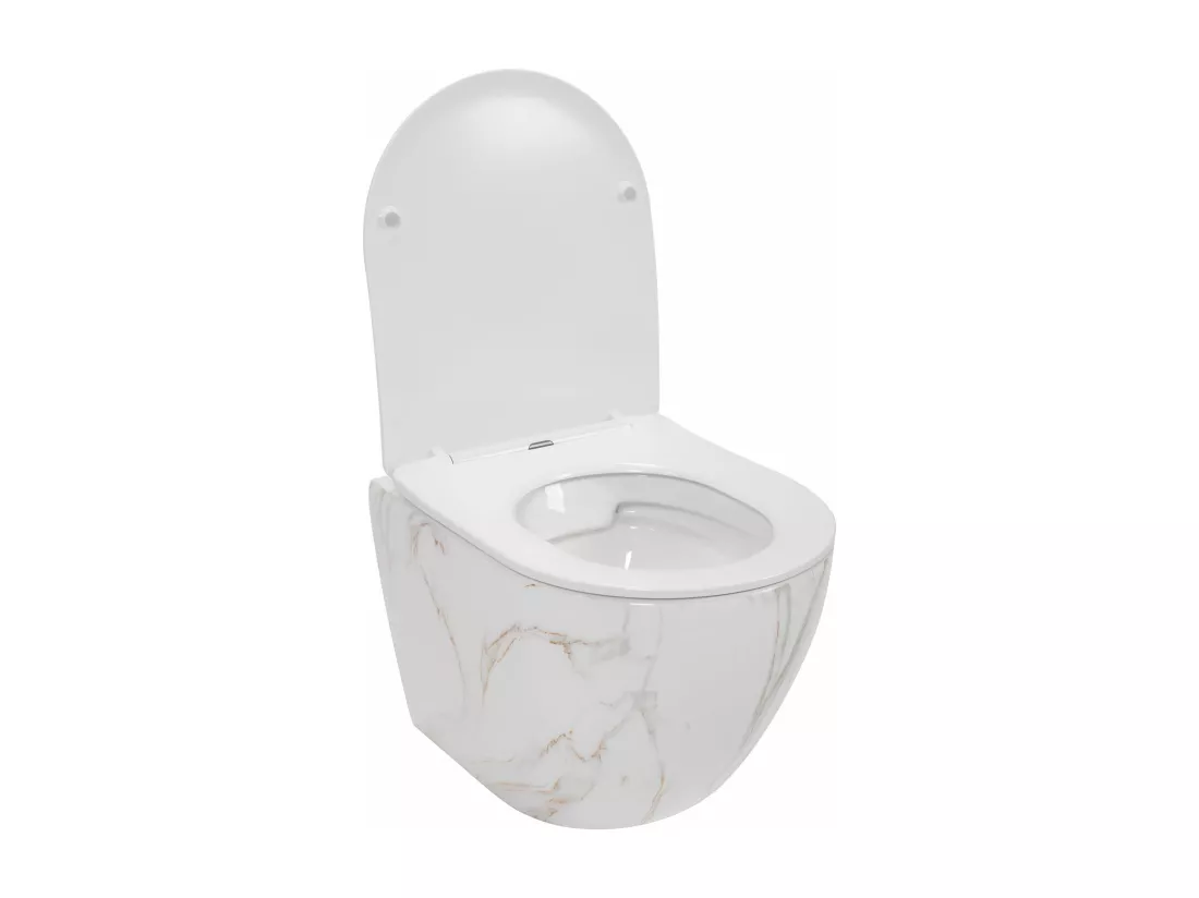 Cuvette Wc Suspendue Rea Carlos Duroplast/Flat/Zm Aiax Shiny Grey