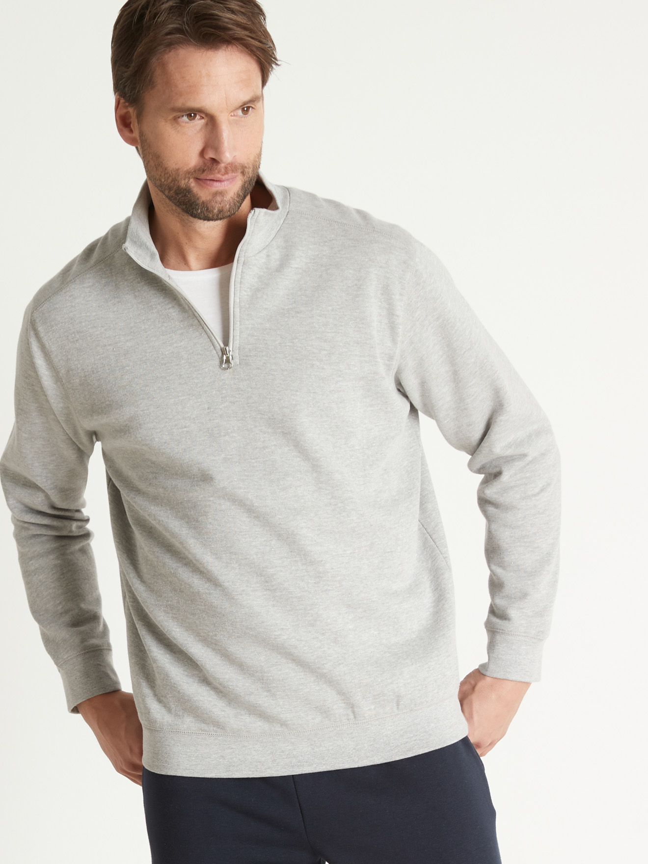 Sweat-shirt à col montant zippé