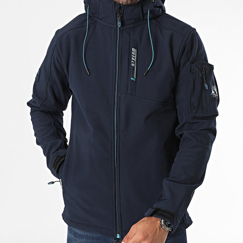 Veste Zippée Capuche Bleu Marine