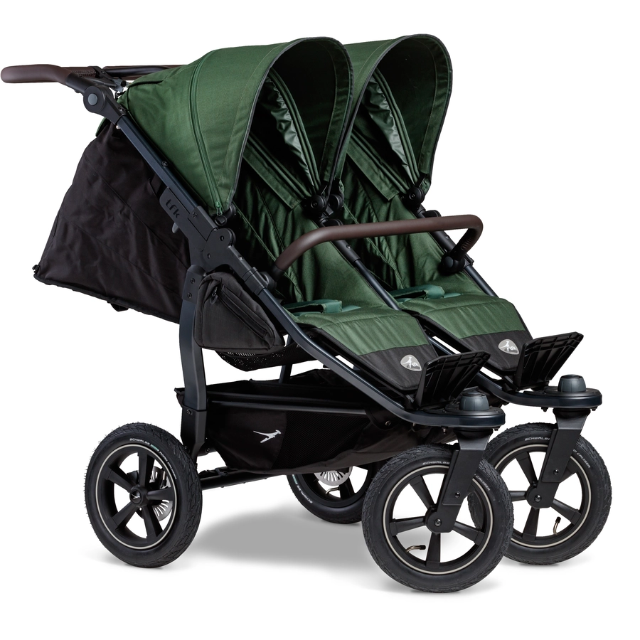 tfk Zwillingskinderwagen Duo 2 mit Luftrad-Set Olive