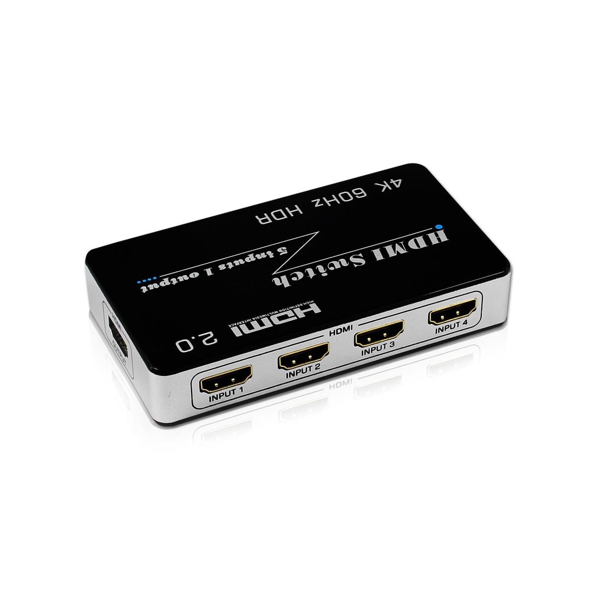 HDMI-svitsj 5 i 1 ut 4K 60Hz Sort