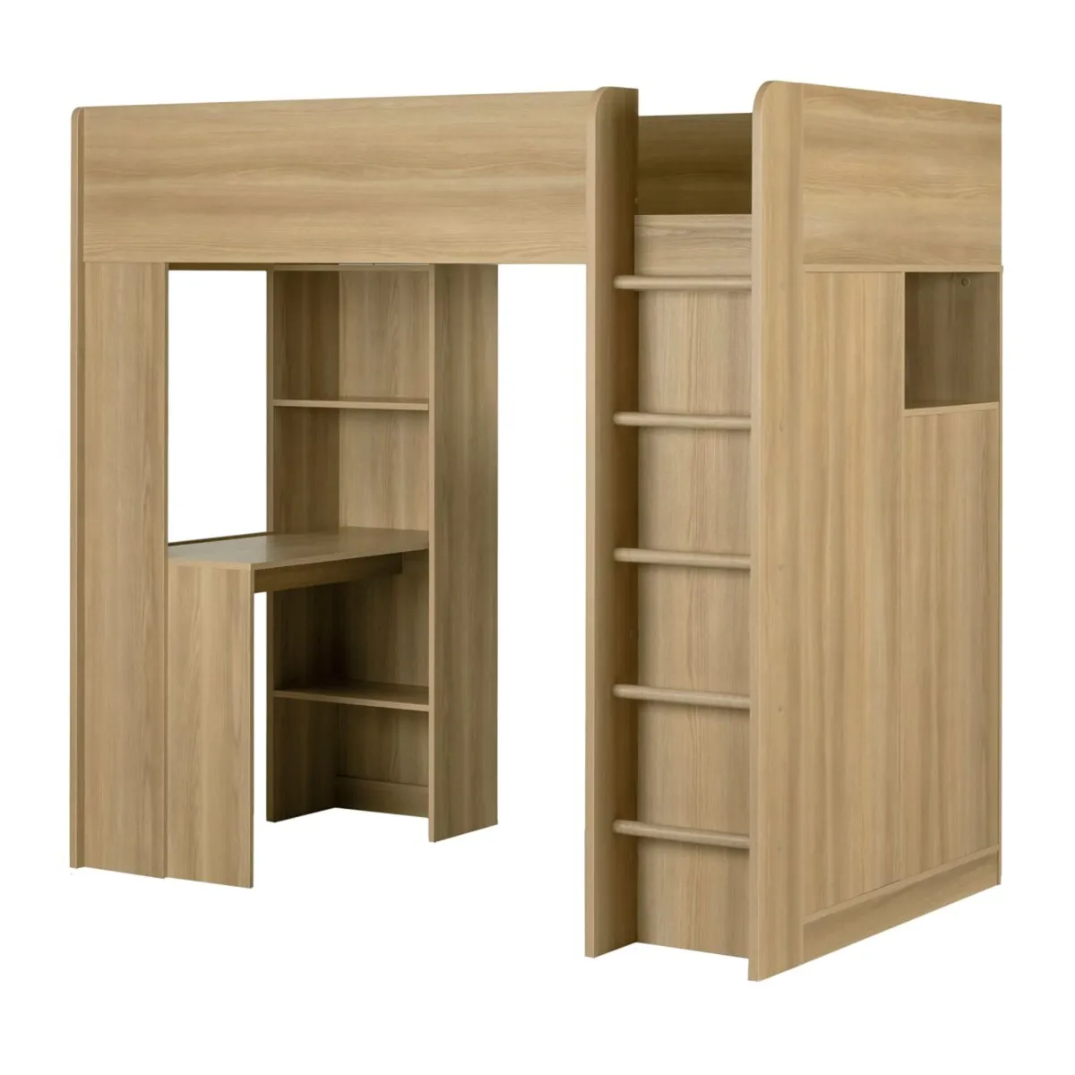 South Shore Lit Simple Mezzanine avec bureau - Logik Naturel