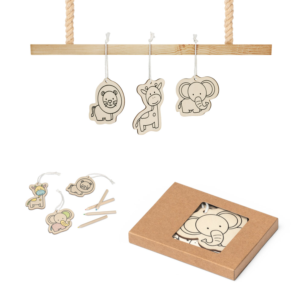 hi!dea 99336 - Set de coloriage pour enfants en bois