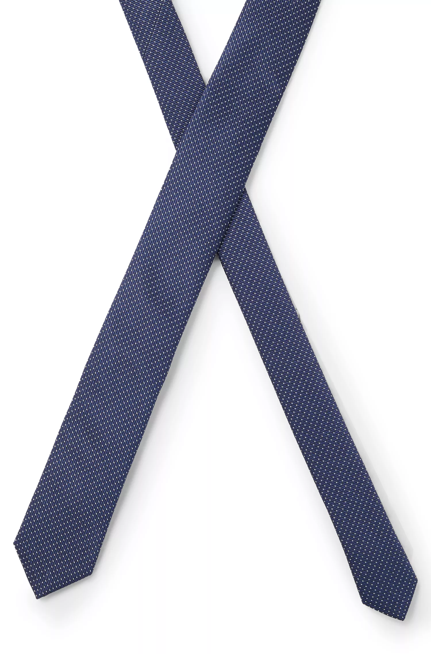 Gravata HUGO em mistura de seda vermelha com padrão jacquard.