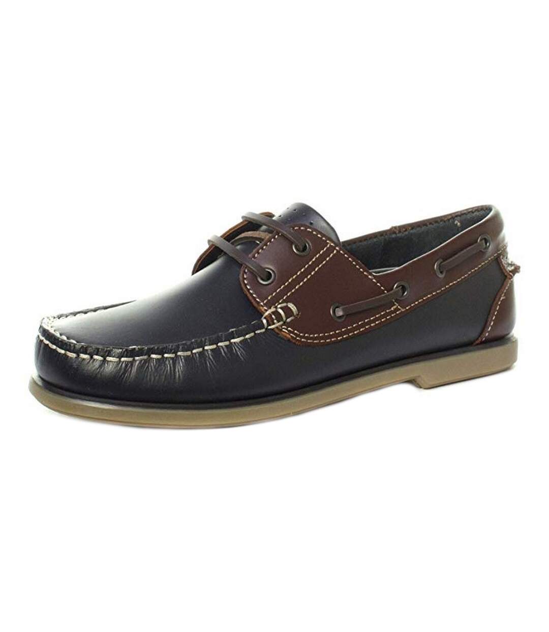 Dek - Chaussures bateau - Homme (Bleu marine/Cuir marron) - UTDF676