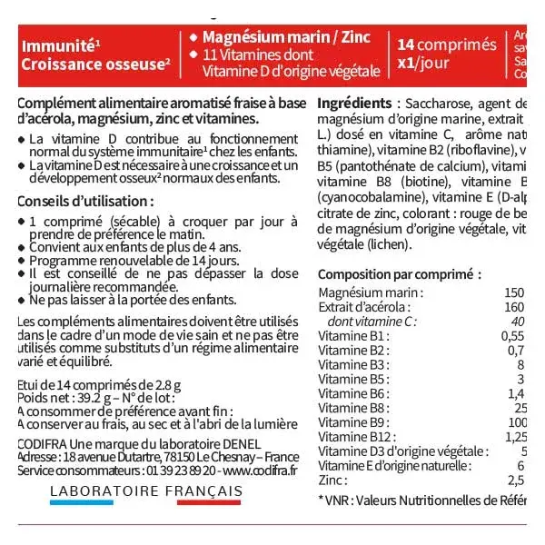 Codifra Normalite 1000 Multivitaminas e Nutrição Infantil 14 comprimidos