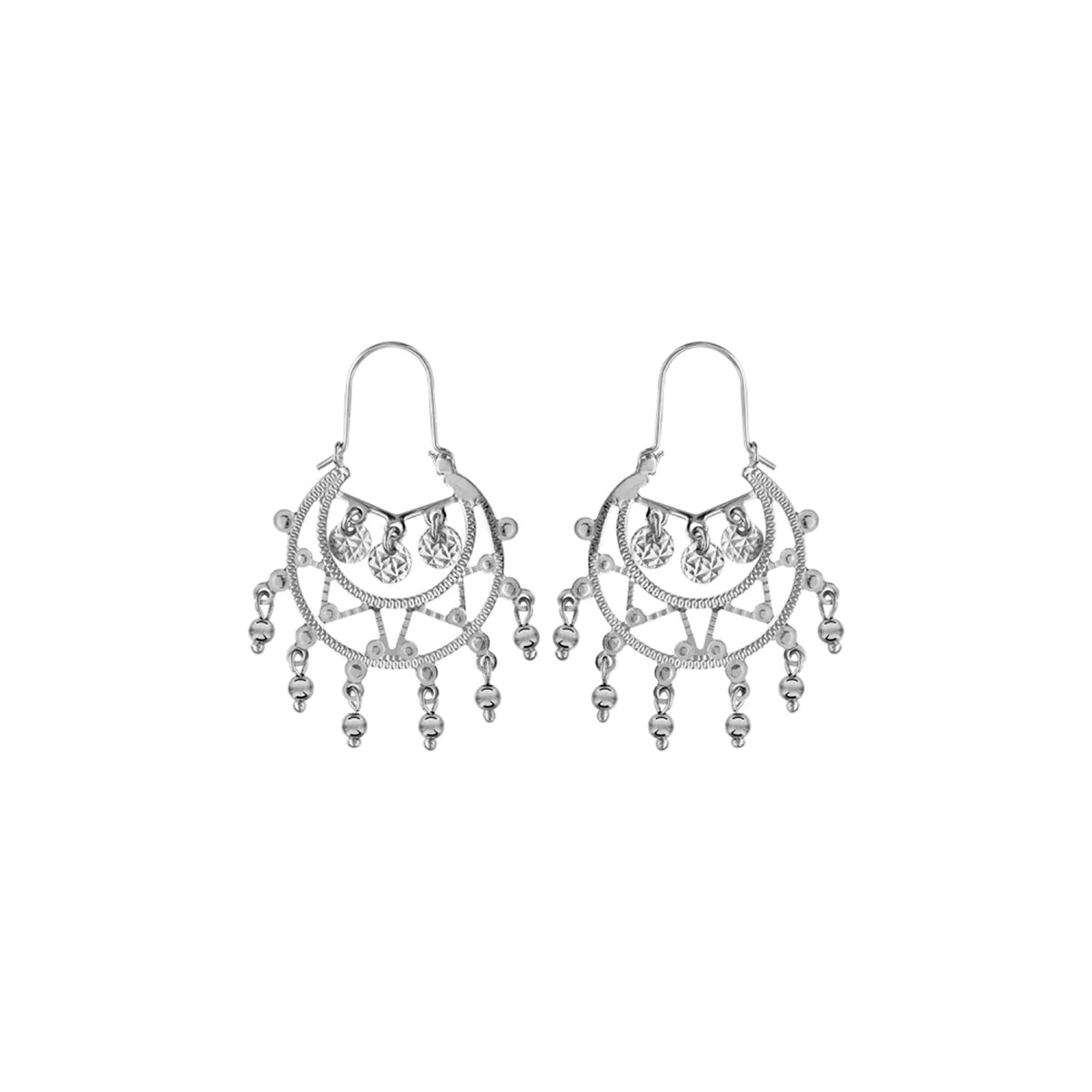 Créoles ethnique Pampilles - Argent