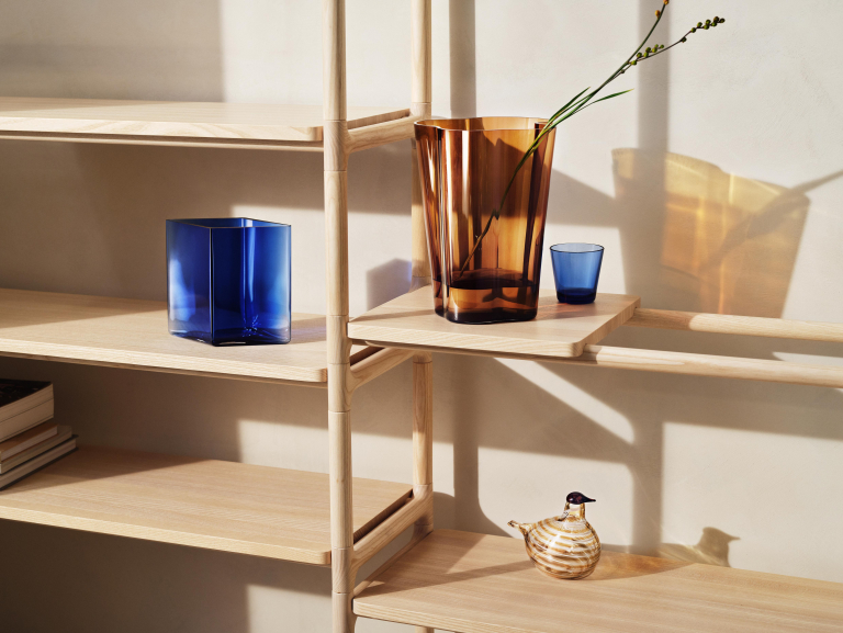 Iittala Ruutu vaas glas 11,5x20,5 mosgroen