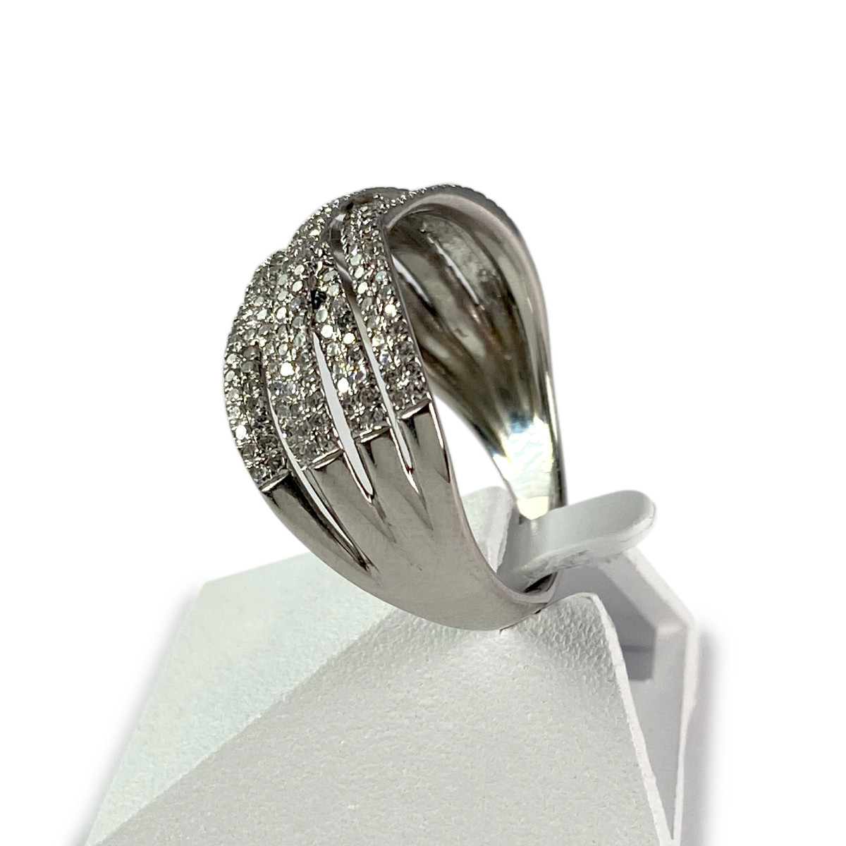 Bague d'occasion Or 750 blanc Diamants blancs