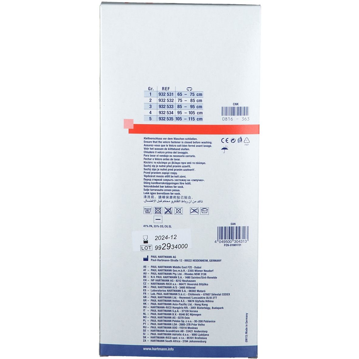 Verba® postoperativer Stützverband Gr. 4 rot
