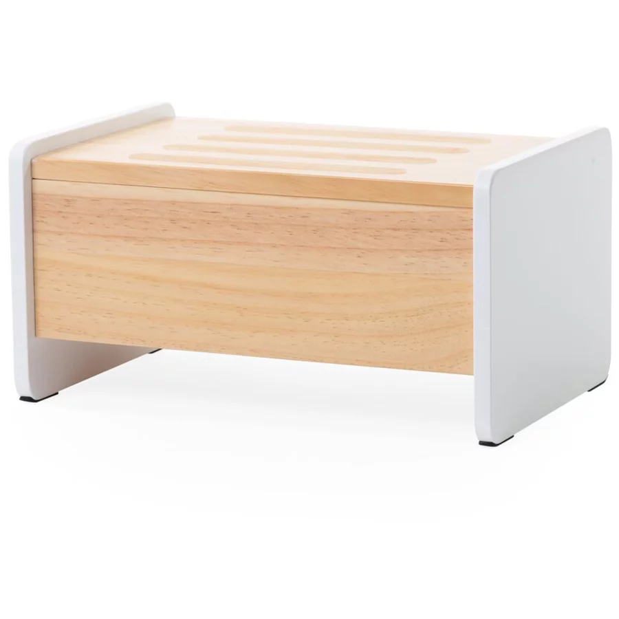 CHILDHOME Tritthocker Holz Weiss-Naturell