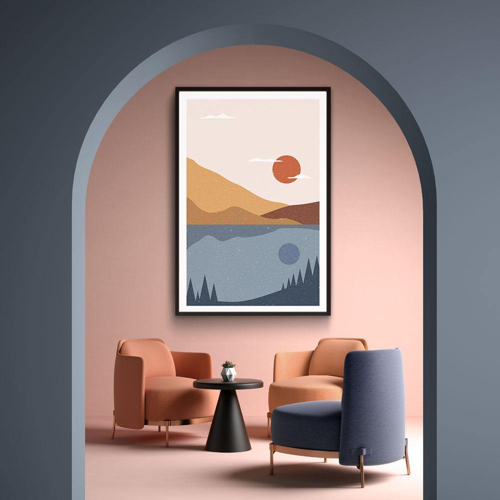 Walljar poster ingelijst - Desert Waters Poster ingelijst - 40 x 60 cm