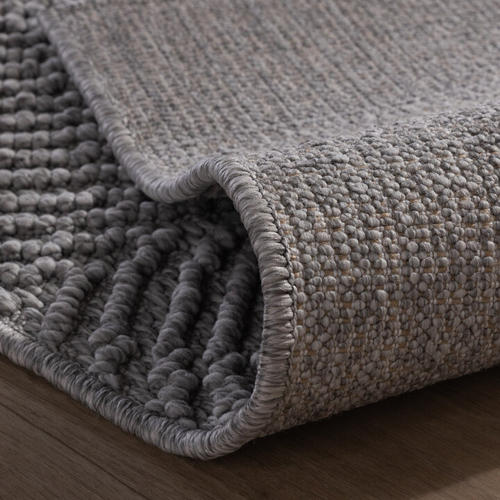 Loper vloerkleed - Hidde 3D Circles Grijs | Duurzaam design