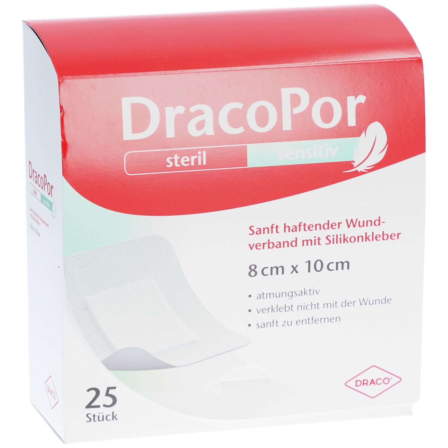 DracoPor sensitiv Wundverband 8 x 10 cm