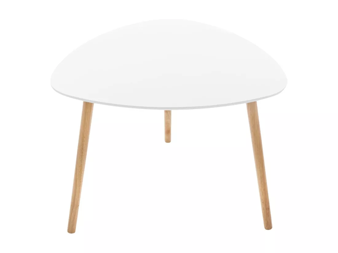 Table à café en Bois blanc et pieds en Bois naturel