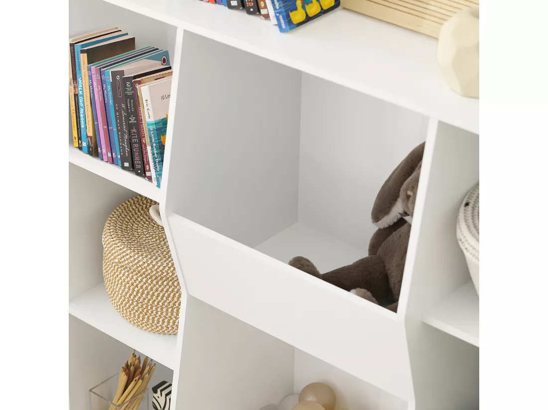 Bibliothèque pour Enfant Rangement pour Livres et Jouets avec 8 Compartiments, KMB55-W