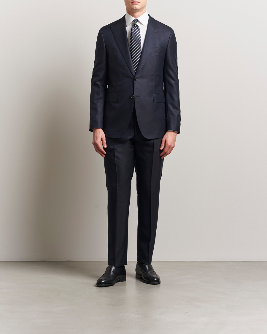 BOSS CAMEL Harvers Cotton/Silk Suit Dark Blue