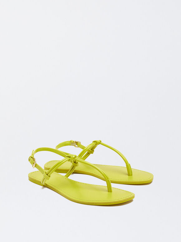 Plana Sandalia Com Nude - Amarillo