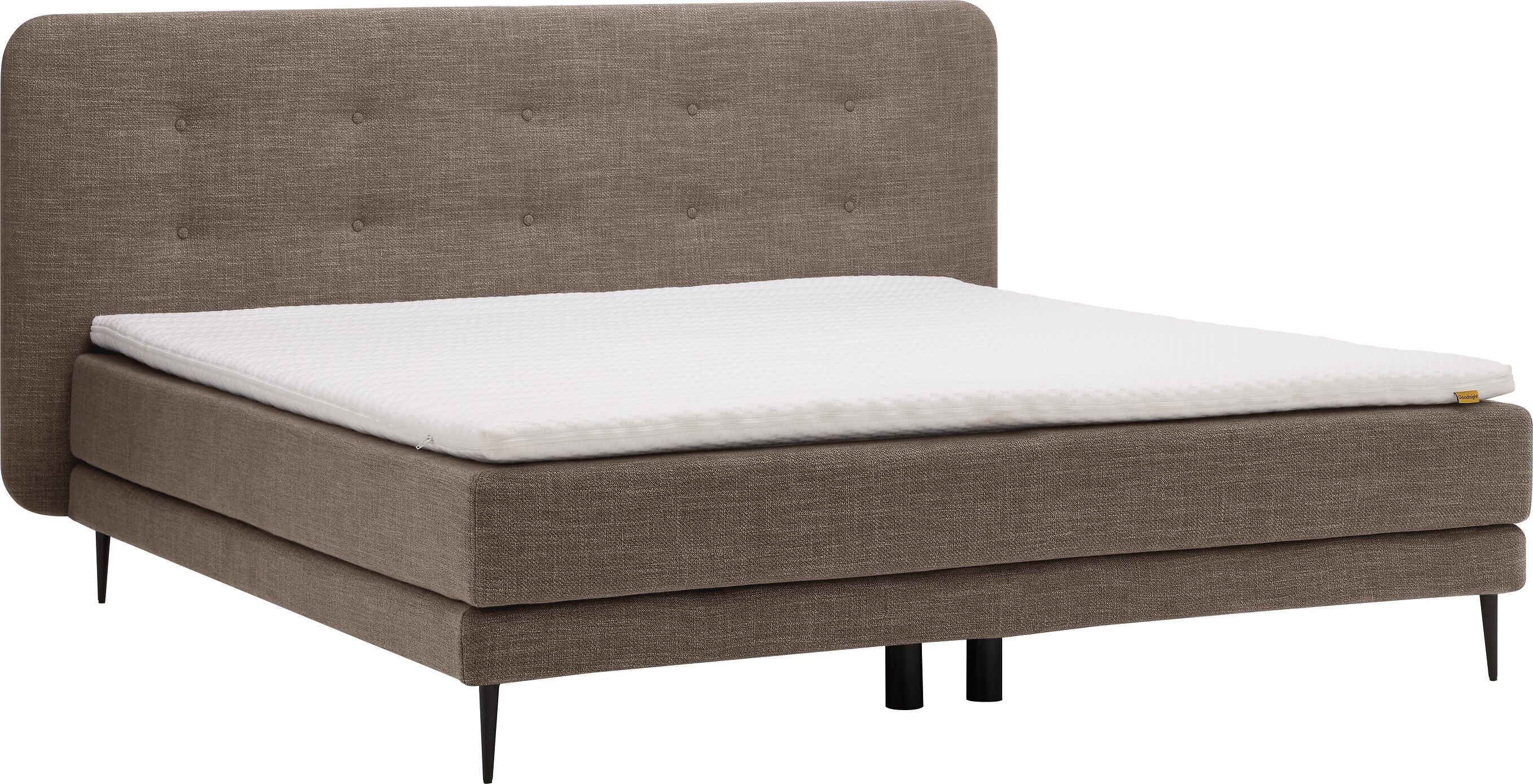 bico GOODNIGHT Boxspringbett - Hellbraun / B: 160.0 cm x T: 200.0 cm