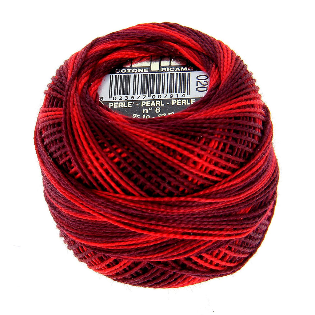 Fil broderie coton perle rouge foncé 10g COL020