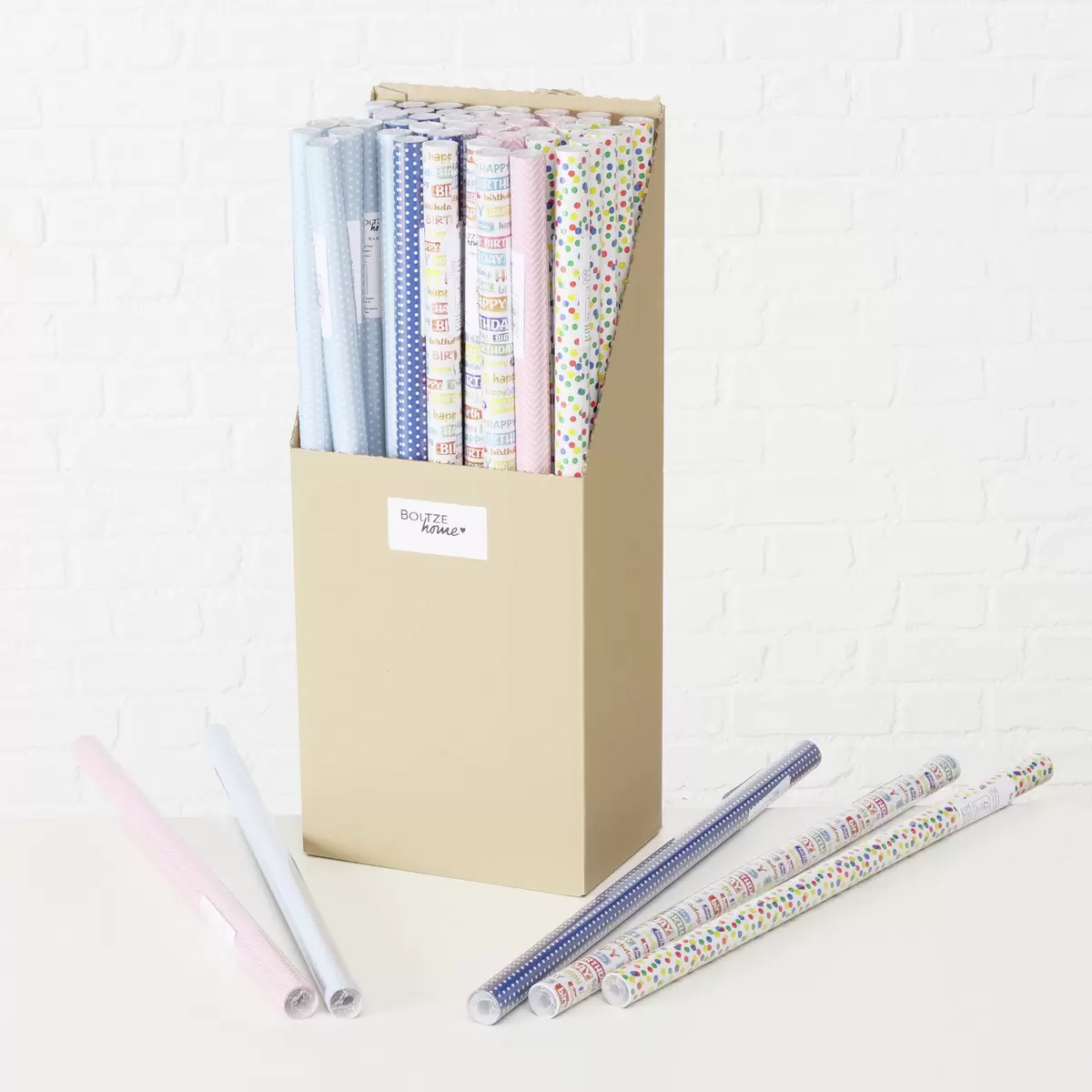Geschenkpapier Happy Birthday blau,gelb,pink