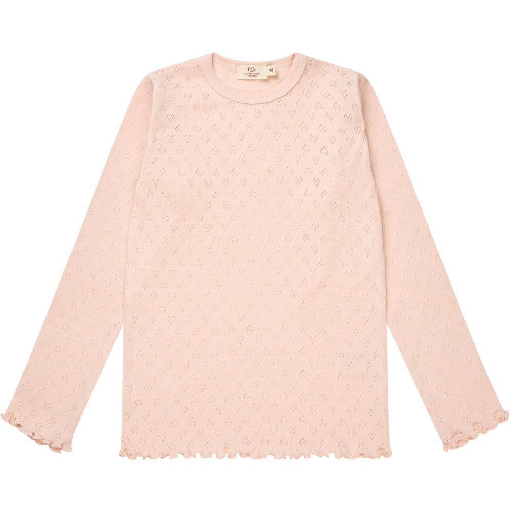 Køb COPENHAGEN COLORS Dusty Rose Pointelle Heart Ls Tee