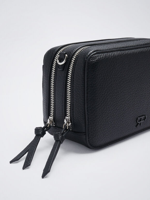 Bolsa transversal com alça trançada - Preta