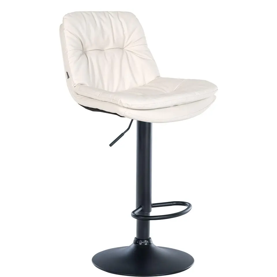 CLP Barkruk Laurel zwart Frame - Kunstleer - wit