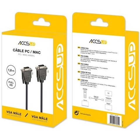 Câbles vidéo Accsup CABLE VGA 1,8M NOIR
