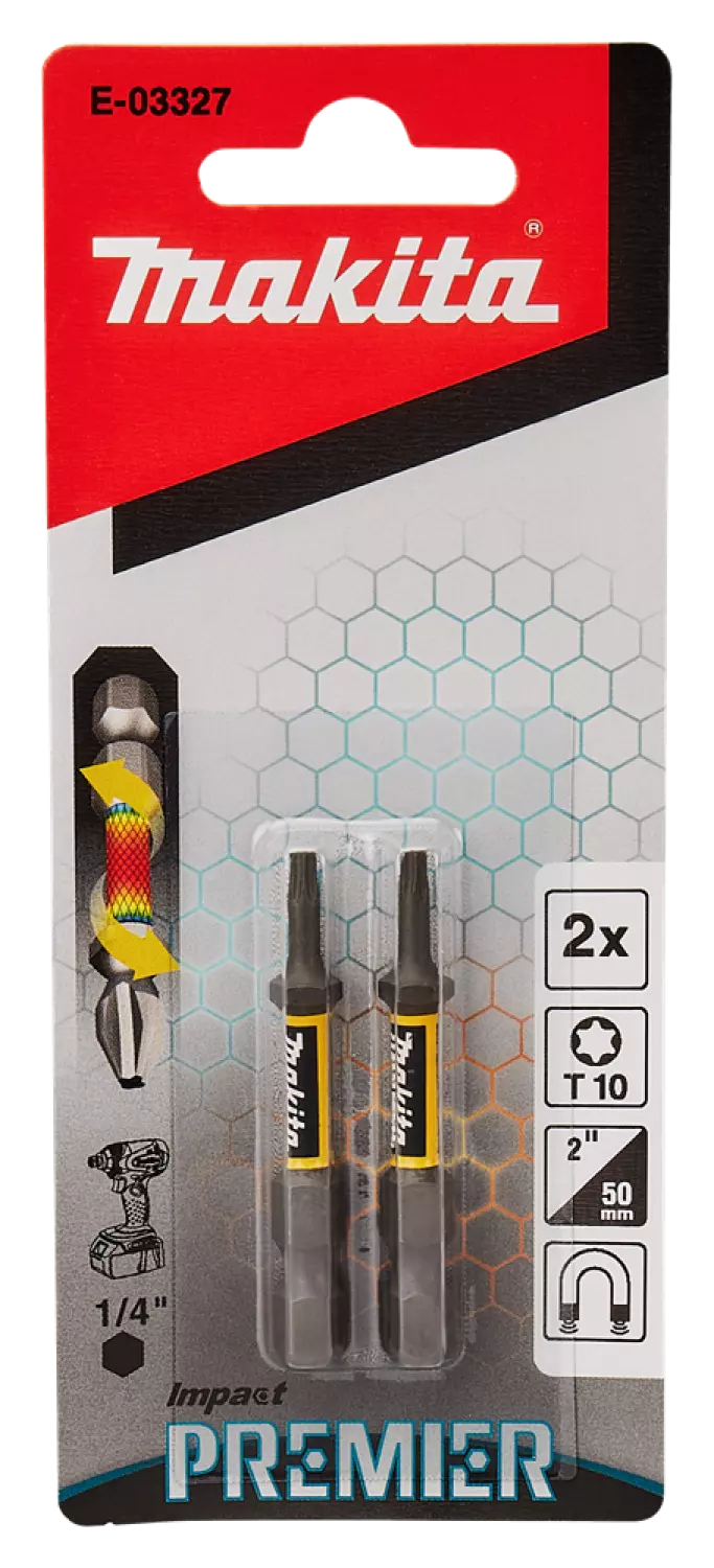 Makita E-03327 Slagschroefbit T10x50mm XTT Impact Premier (2 stuks)