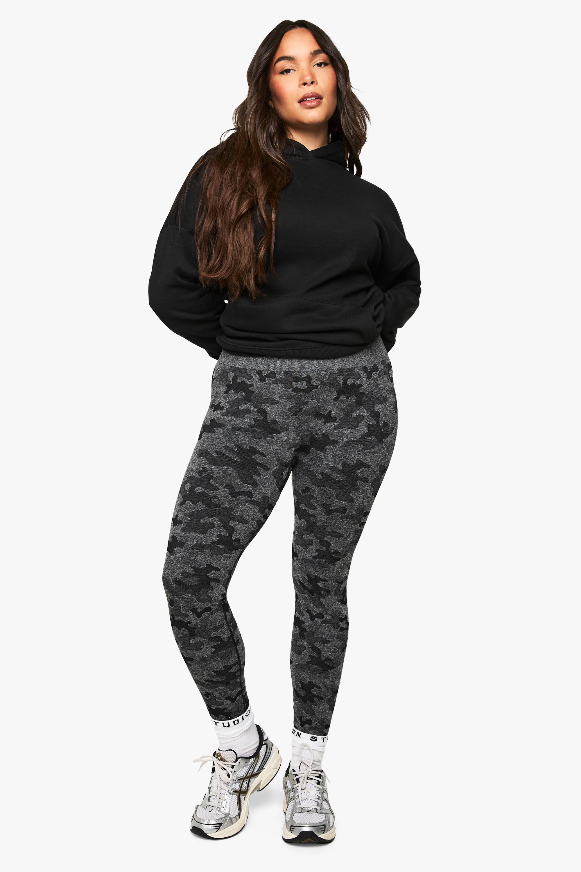 boohoo Leggings de gym sans couture camouflage actif Plus