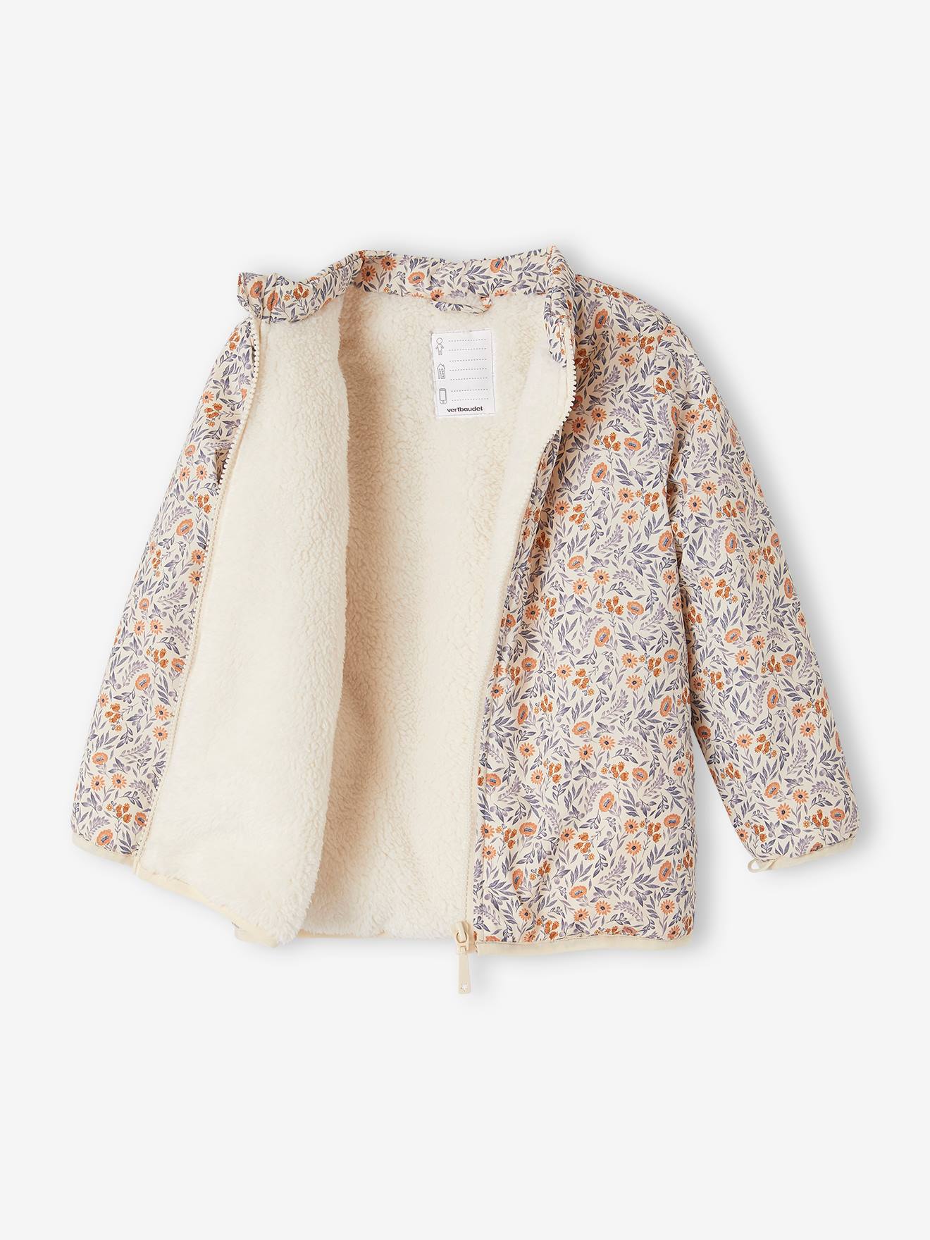 Parka com capuz 3 em 1, verde-escura lisa para meninas