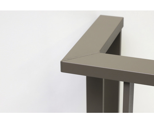 Pertura Triton taupe U-vormige aluminium leuning complete set voor vloermontage, 4 m