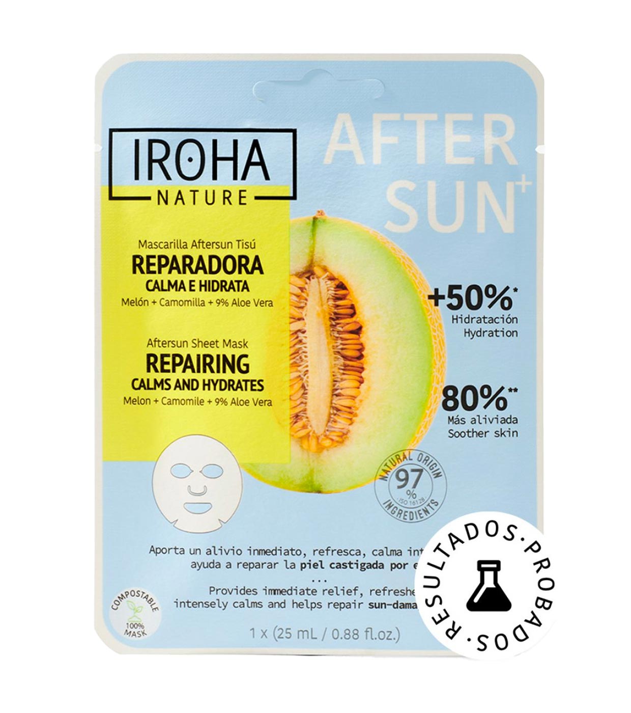 Iroha Nature - Máscara facial After Sun+ - Reparadora: acalma e hidrata