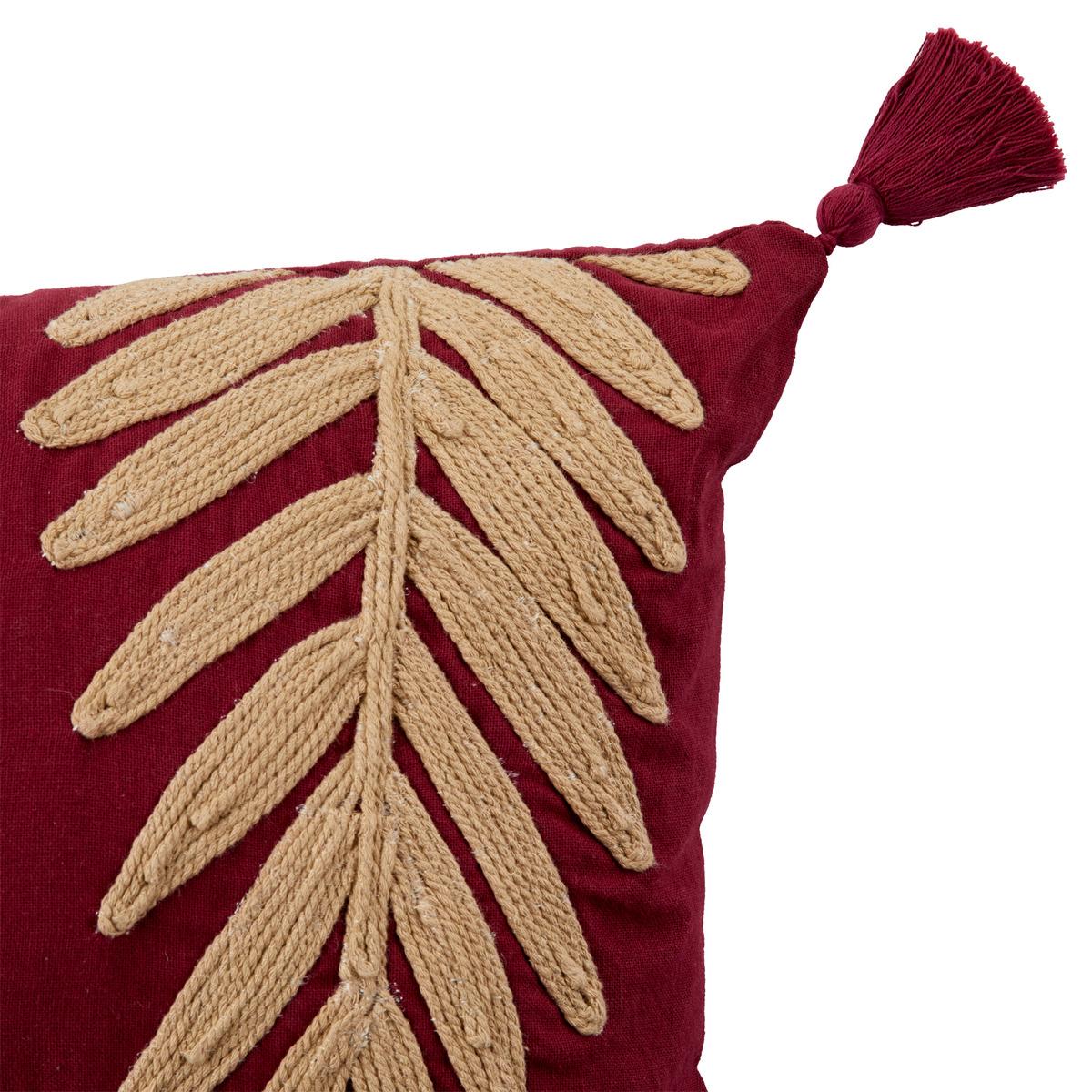 COUSSIN BRODE FEUILLE YUCA 30X80CM